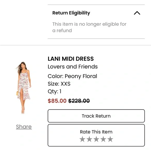 Good as new 🥰 Peony Floral XXS 🌼LANI MIDI DRESS Lovers and Friends - Picture 8 of 13